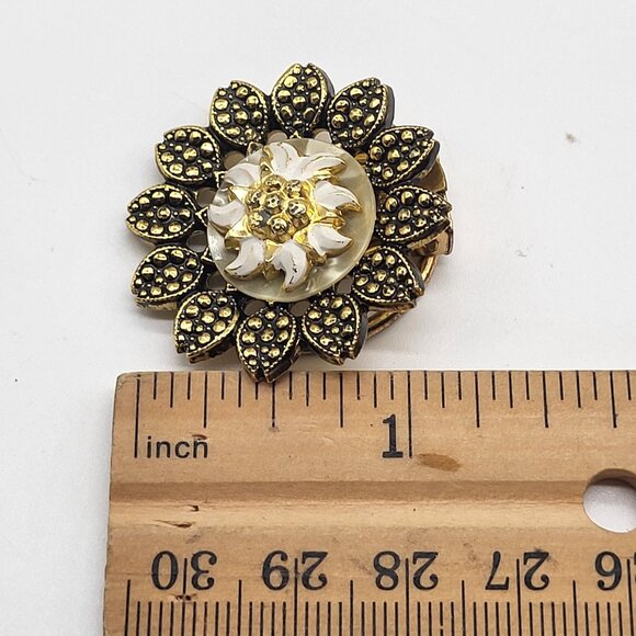 VTG Gold Tone Scarf Clip Floral West Germany - Picture 6 of 6